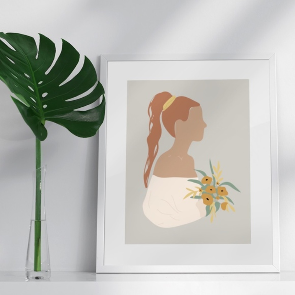Wall Art Boho Woman Print Illustration Unframed - Picture 4 of 8